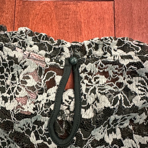 Anthropologie Dolan Green Lace Long Sleeve Ruffle Collar Puff SleeveTop Sz Small - Picture 8 of 12